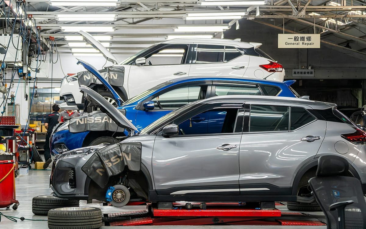 Vehicles in a professional automotive service environment