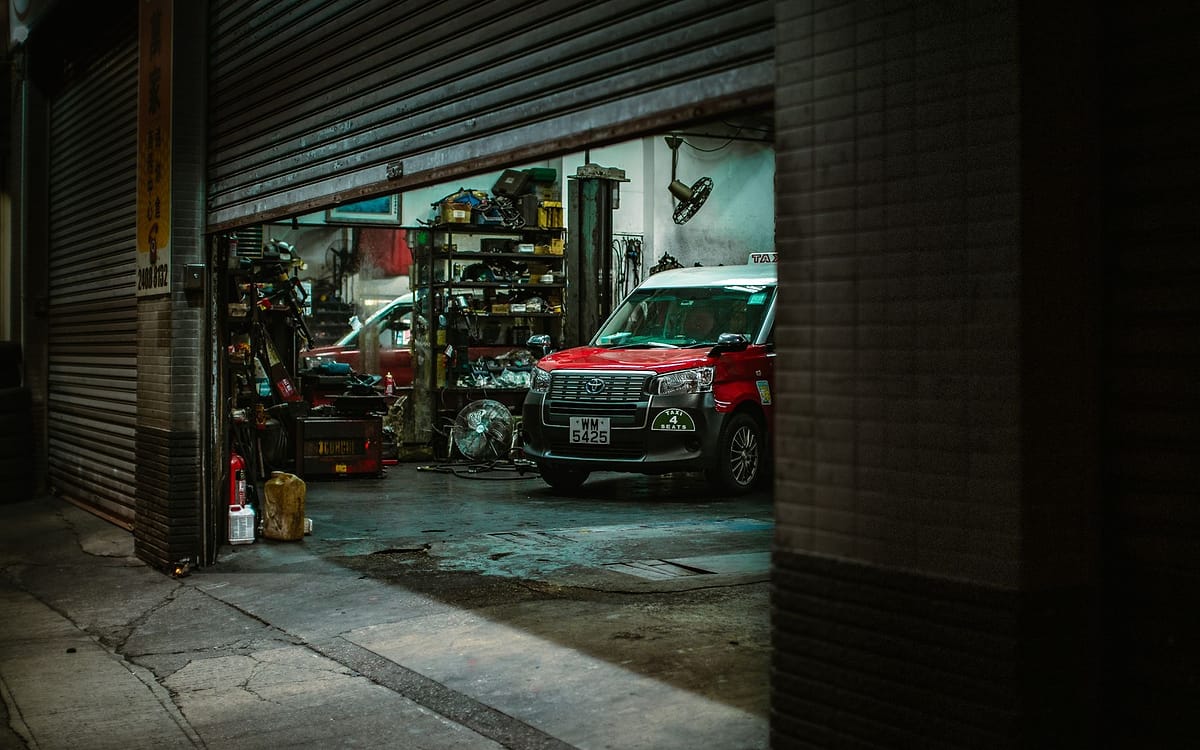 Mechanic working in an automotive workshop